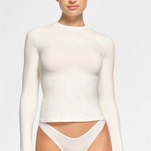 Skims cotton jersey long sleeve (marble)